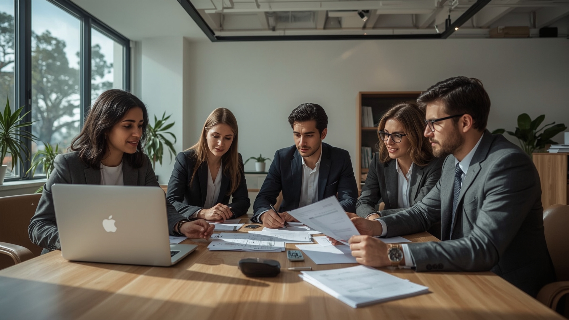 Equipo de auditores financieros profesionales